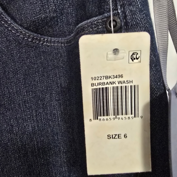 NYDJ Straight Leg Burbank Wash Blue Jeans Embrodered Beaded Pockets - Picture 7 of 13